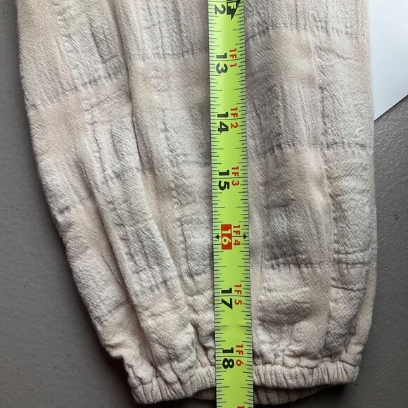 Neuflora Small Textured Plaid Tiered Maxi Dress Soft Beige Minimalist - Picture 7 of 12